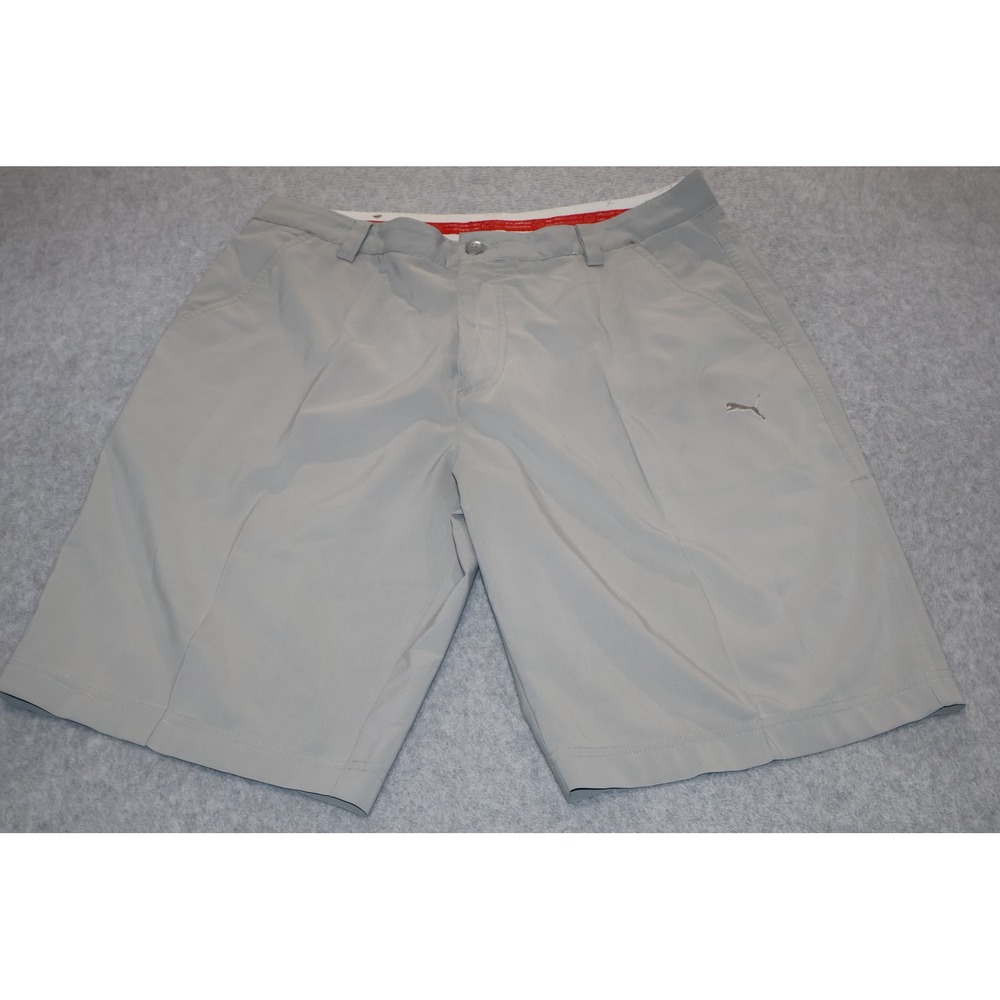 Puma Shorts Mens 34 Gray Sportlifestyle Performance Golf Flat 12" Inseam **